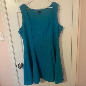 Teal Fit and Flare Dress with Sweetheart Neckline